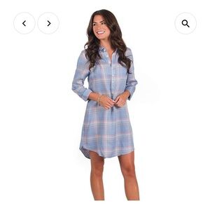 💙 The Southern Shirt Co Chelsea Plaid Shirt Dress 👗 NWT Women’s Medium 💖‎